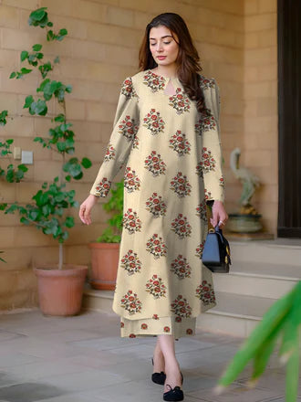 2 Pcs Unstitched Digital Print Suit JES-6005
